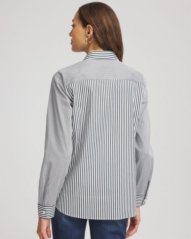 No Iron Colorblock Striped Shirt - image 3